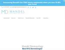 Tablet Screenshot of mandeldermatology.com